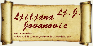 Ljiljana Jovanović vizit kartica